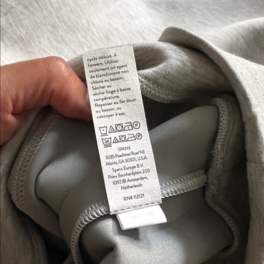 Spanx air essentials half zip light grey heather … - image 10